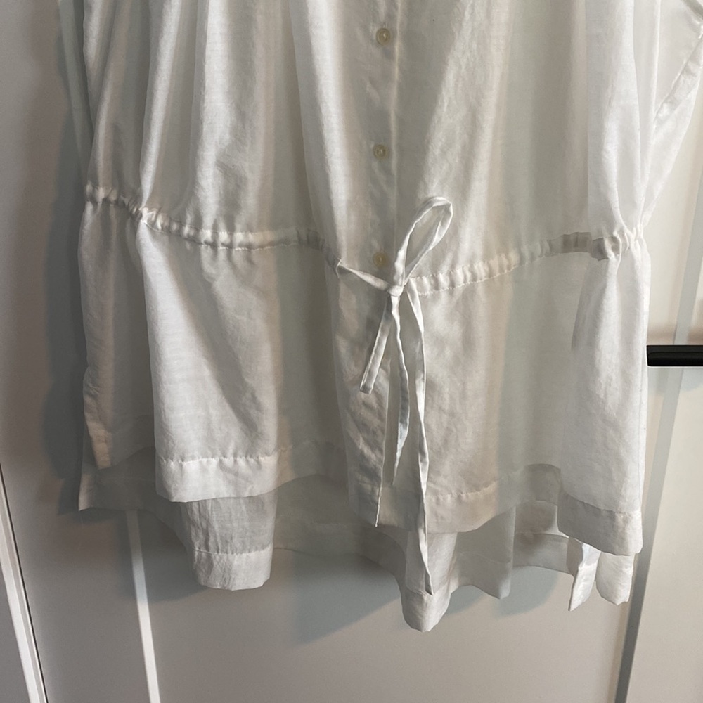 Banana Republic White Sheer Button Front Tunic - Picture 3 of 11